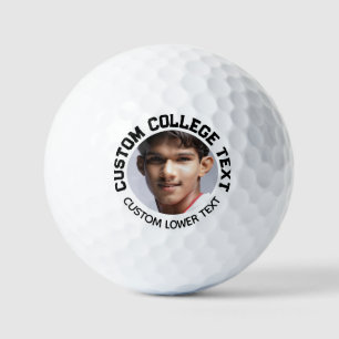 Personalized College Font Text Photo Golf Balls