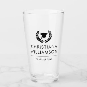 Personalized College Graduation Elegant Glass