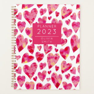 Personalized Coloful Love Heart Pattern Planner