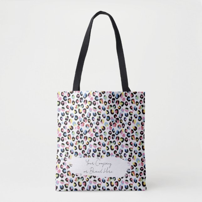 Personalized Colorful Animal Print Tote Bag (Front)