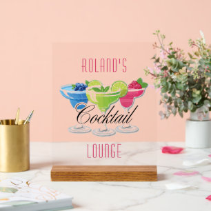 Personalized Colorful Cocktail Acrylic Sign