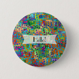 Personalized Colorful Confetti Abstract Art 6 Cm Round Badge