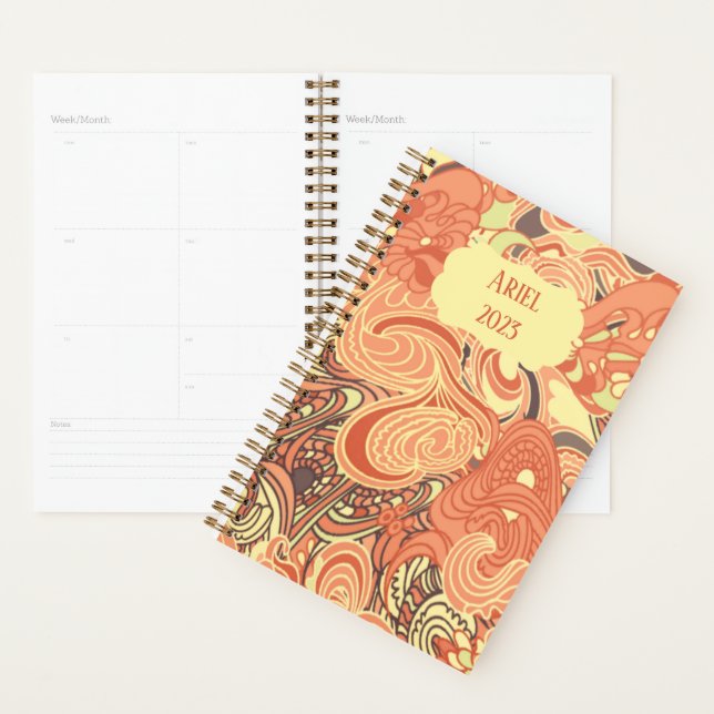 Personalized Colorful Elegant Vintage Paisley   Planner (Display)