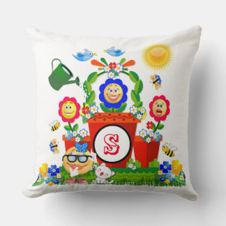 Personalized Colorful Emoji Flower Scene Kids' Cushion