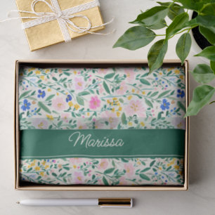 Personalized Colorful Floral Tissue Paper