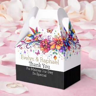 Personalized Colorful Flower Artwork Favour Box