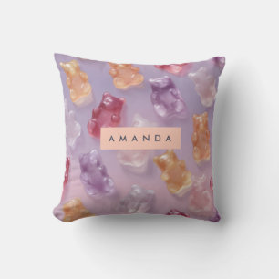 Personalized Colorful Gummy Bear Pattern Cushion