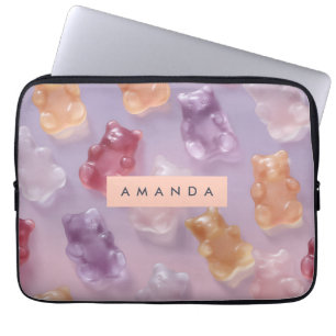 Personalized Colorful Gummy Bear Pattern Laptop Sleeve