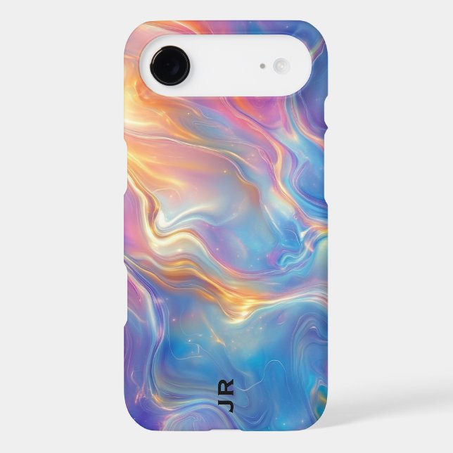 Personalized Colorful Opal Swirly Marble Texture (Back)