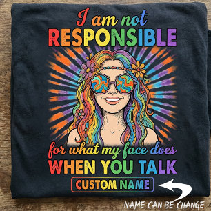 Personalized Colorful Retro Hippie, Custom Name T-Shirt