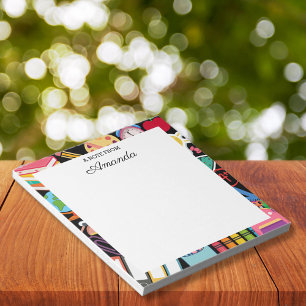 Personalized Colorful School Supplies Teacher Notepad