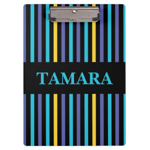 Personalized Colorful Stripes Pattern Clipboard