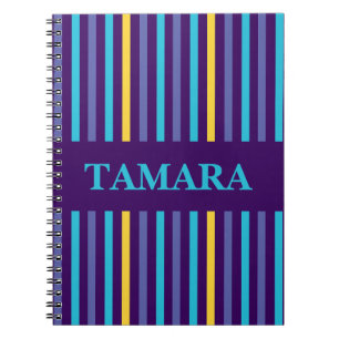 Personalized Colorful Stripes Pattern Notebook