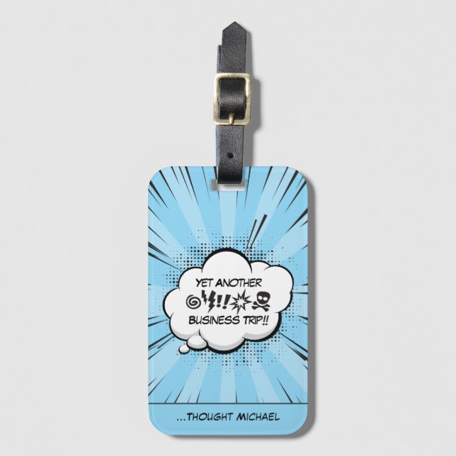 Personalized Comic Book Art Luggage Tag (Front Vertical)