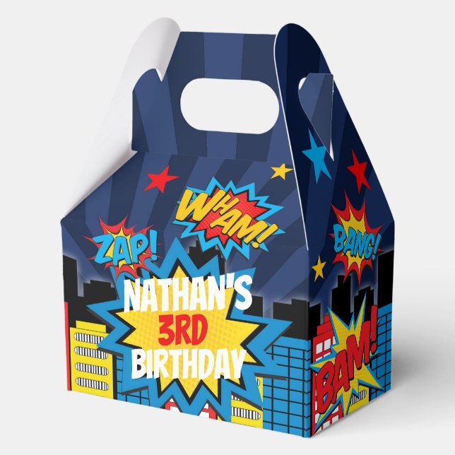 Personalized Comic Book Hero Party Boxes  (Front)
