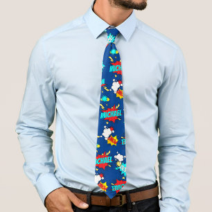 Personalized Comic Book Pop Art Blue Tie