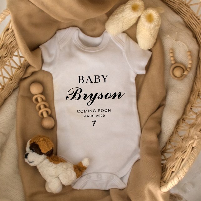 Personalized Coming Soon pregnancy announcement Baby Bodysuit (Creator Uploaded)