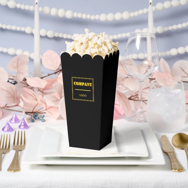 Personalized Company Black Modern Custom Business Favour Box (Wedding)