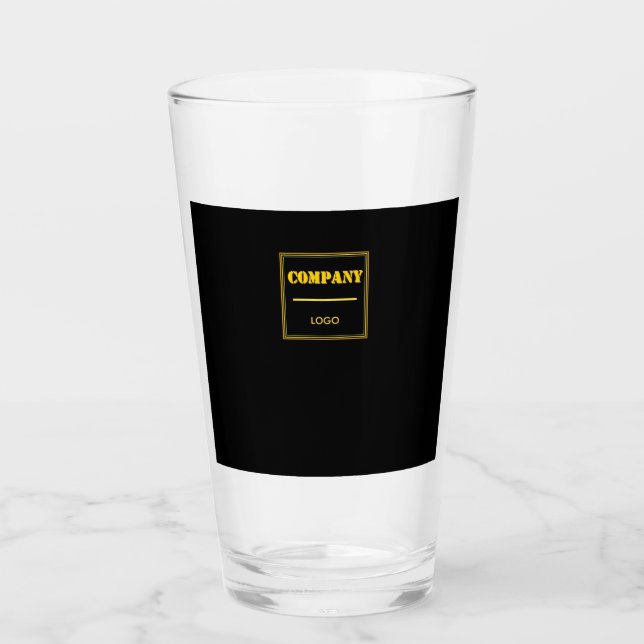 Personalized Company Black Modern Custom Business Glass (Front)