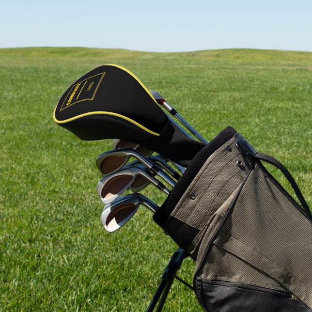 Personalized Company Black Modern Custom Business Golf Head Cover (In Situ)
