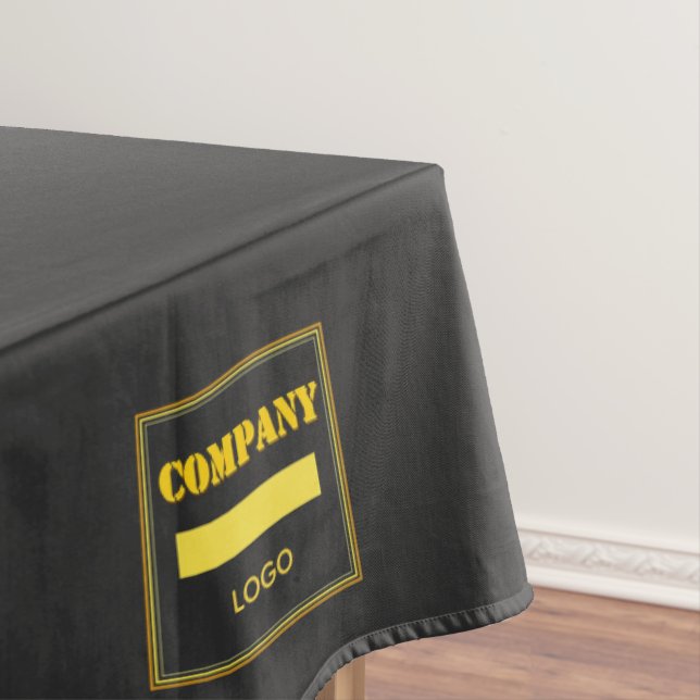 Personalized Company Black Modern Custom Business Tablecloth (In Situ)