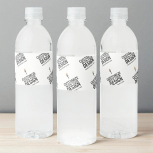 Personalized Company Branded Custom Minimalist  Water Bottle Label