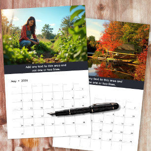 Personalized Company Logo and Photos Neutral Gray Calendar