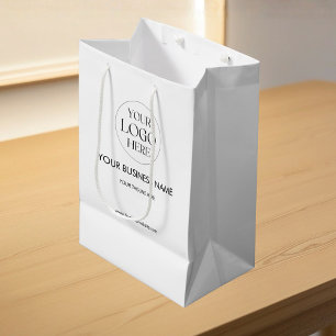 Personalized Company Logo Small Business Shopping Medium Gift Bag