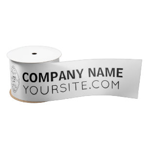 PERSONALIZED COMPANY LOGO WEB ADDRESS SATIN RIBBON