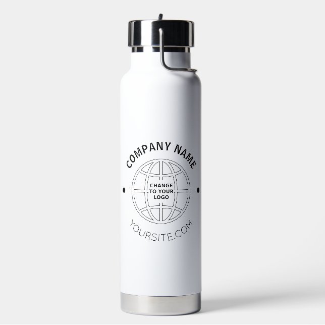 PERSONALIZED COMPANY LOGO WEB ADDRESS WATER BOTTLE (Left)