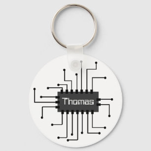 Personalized Computer IC Chip Image Key Ring