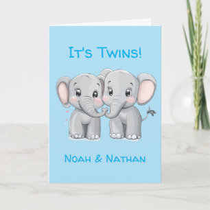 Personalized Congratulations Card, Twin Babies Card