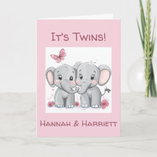 Personalized Congratulations Card, Twin Babies  Card