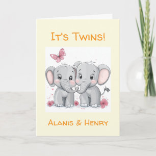 Personalized Congratulations Card, Unisex Twins Card