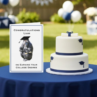 Personalized Congratulations Degree Funny Gorilla Card