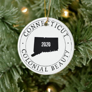 Personalized Connecticut Christmas Ornament! Ceramic Tree Decoration