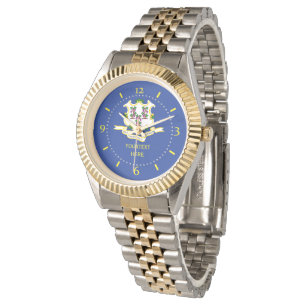 Personalized Connecticut State Flag Watch Design