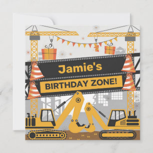 Personalized Construction Birthday Zone Design Card