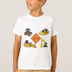 Personalized Construction Vehicles Illustrations  T-Shirt