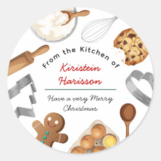 Personalized Cookie Baking Ingredients Classic Classic Round Sticker