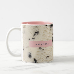 Personalized Cookies and Cream Pattern Two-Tone Coffee Mug