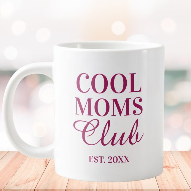 Personalized Cool Mom Club Quote Mothers Day Large Coffee Mug (In situ)