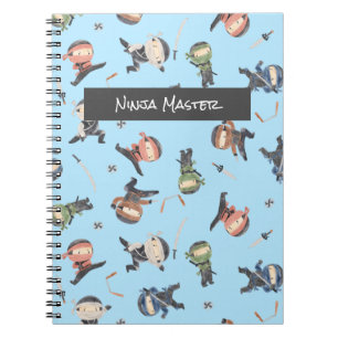 Personalized Cool Ninja Pattern Green Blue Orange Notebook