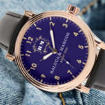 Personalized copule names minimal blue navy watch<br><div class="desc">Personalized with his & her initials and date, this custom watch is a sweet anniversary gift to celebrate a milestone occasion for a couple. It makes a meaningful gift for a special day. Personalized Watch Wedding Gift for Groom, Watch For Groom, Anniversary Gift for Men, Groom Gift From Bride, Gift...</div>