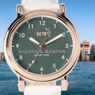 Personalized copule names minimal monogram  watch