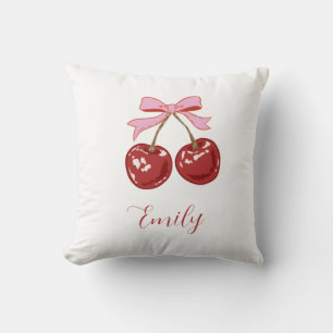  Personalized  Coquette Cherry Bow Name Cushion
