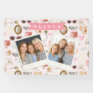 Personalized Coquette Pink Vintage Feminine Banner