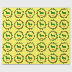 Personalized Corgi Holiday Wrapping Paper