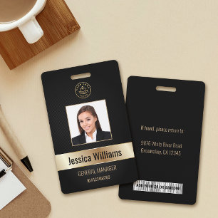 Personalized Corporate Employee Gold Black ID ID Badge