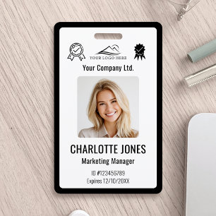 Personalized Corporate Employee ID Badge Black